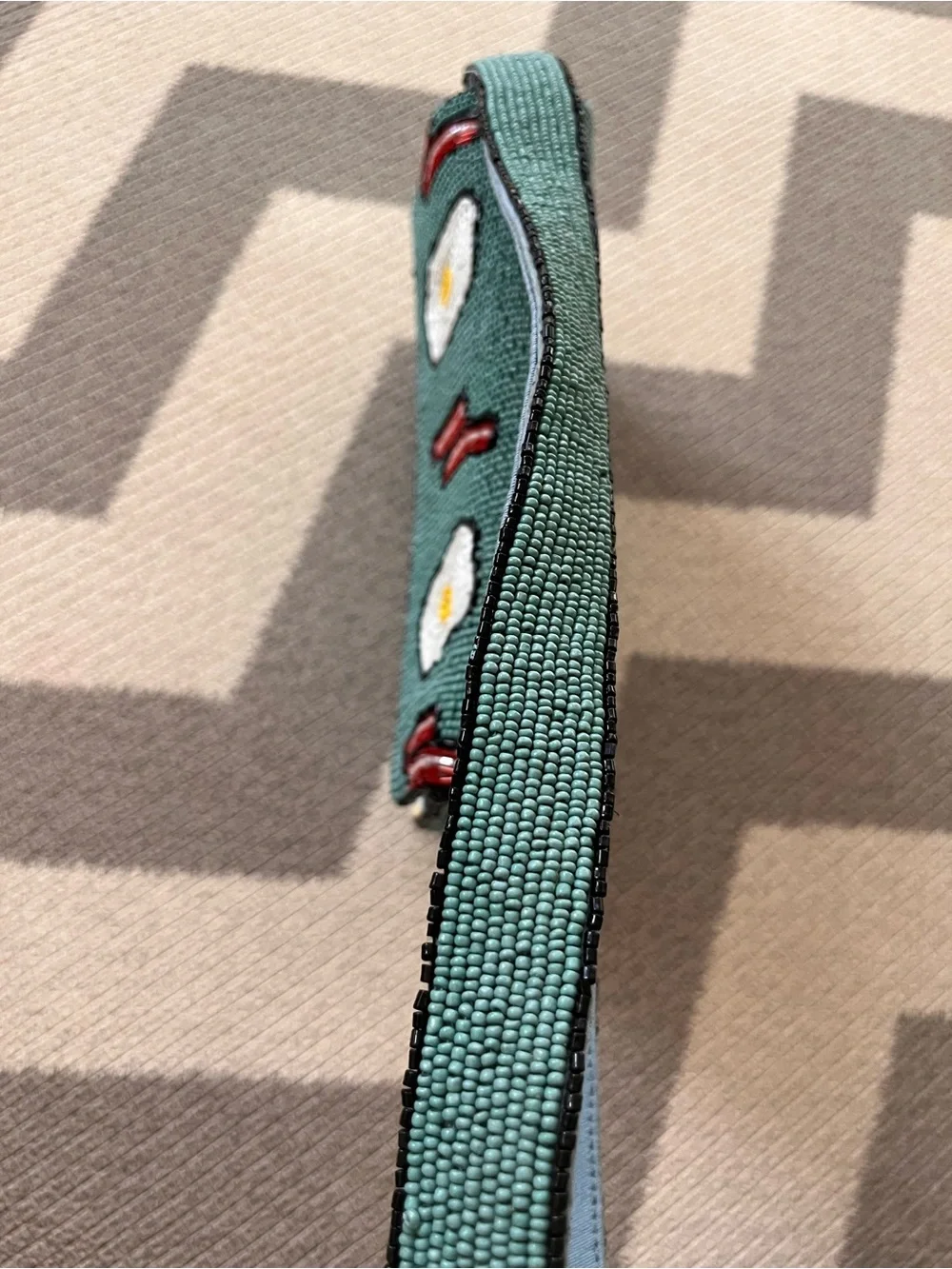Anthropologie beaded bacon and eggs bag